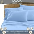 thumbnail image 2 of California King 6-Piece Sheet Set 1000-Thread Count 100% Pure Organic Cotton, 25" Deep Pockets (1 Flat, 1 Fitted, 4 Pillowcases) - Light Blue, 2 of 7