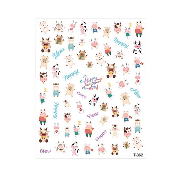 Adhesivos decorativos para uñas T-356, diseño festivo y elegante, ideal para regalos y uso en casa o salón. Fácil aplicación y remoción, perfecto para mujeres y niñas. ¡Crea arte en tus uñas con