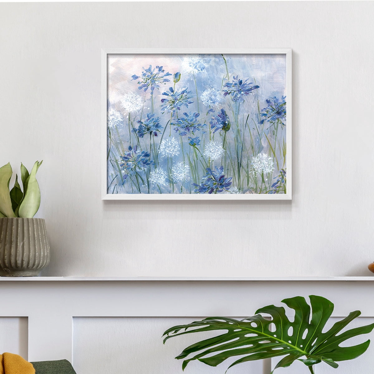 Dandelion and Agapanthus by Sally Swatland - Restickable Framed Giclée Print