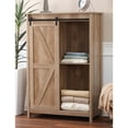 thumbnail image 5 of LuxenHome Farmhouse Rustic 1-Sliding Door Manufactured Wood Tall Cabinet, 5 of 9