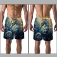 thumbnail image 3 of luoweisi Men's Beach Shorts Quick Dry Swim Trunks with Mesh Lining Seahorse L, 3 of 5