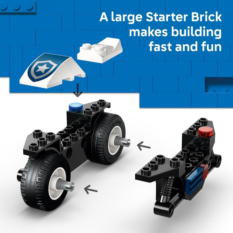 LEGO, City Police Motorcycle Chase Building Toy, 60455, for Kids 4