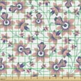 thumbnail image 2 of Floral Fabric by the Yard, Summer Style Retro Flowers with Curly Branches in Pastel Tones Repetition, Decorative Upholstery Fabric for Chairs & Home Accents, White and Multicolor by Ambesonne, 2 of 5