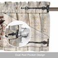thumbnail image 6 of Village Stars Valance Curtain Vintage Rust Black Star Berry Beige Barn Doors Window Valances Rod Pocket Short Curtains Window Treatments for Kitchen Bedroom Bathroom Laundry 42" x 12", 6 of 9