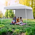thumbnail image 2 of Costway 10 X 10FT Pop up Canopy Tent with 1 Sidewall, Portable Backpack, 4 Stakes Slant Leg White, 2 of 10