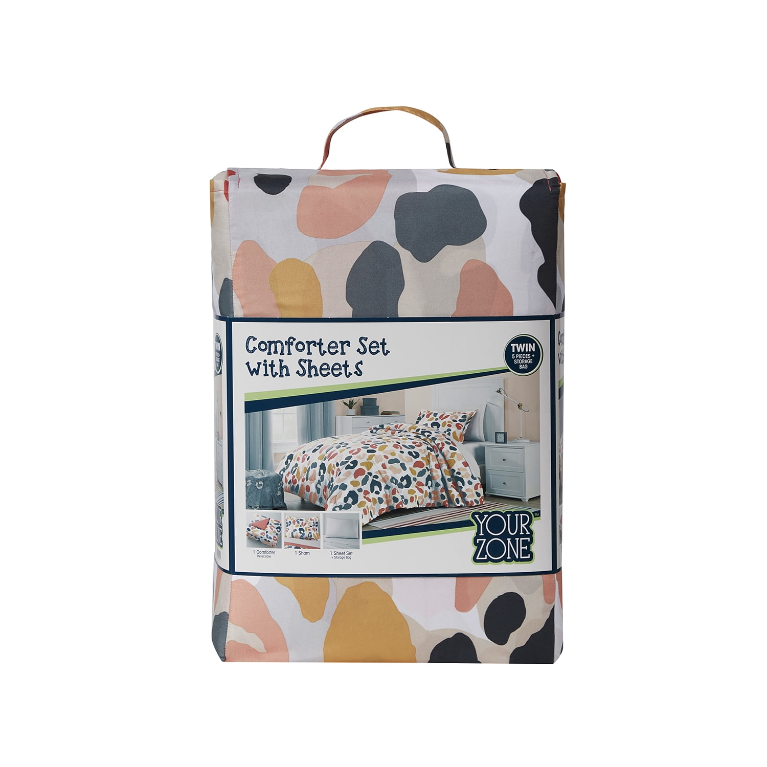 Your Zone Yellow Cheetah Bed-in-a-Bag Coordinating Bedding Set, Twin