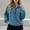 C-Blue703, variant on JIAYUE Womens Outerwear Coat Jacket Solid Color Long Sleeve Relaxed Fit Pull-On Snug Warmth Half Zip Neck For Ladies Elegant Social Coat