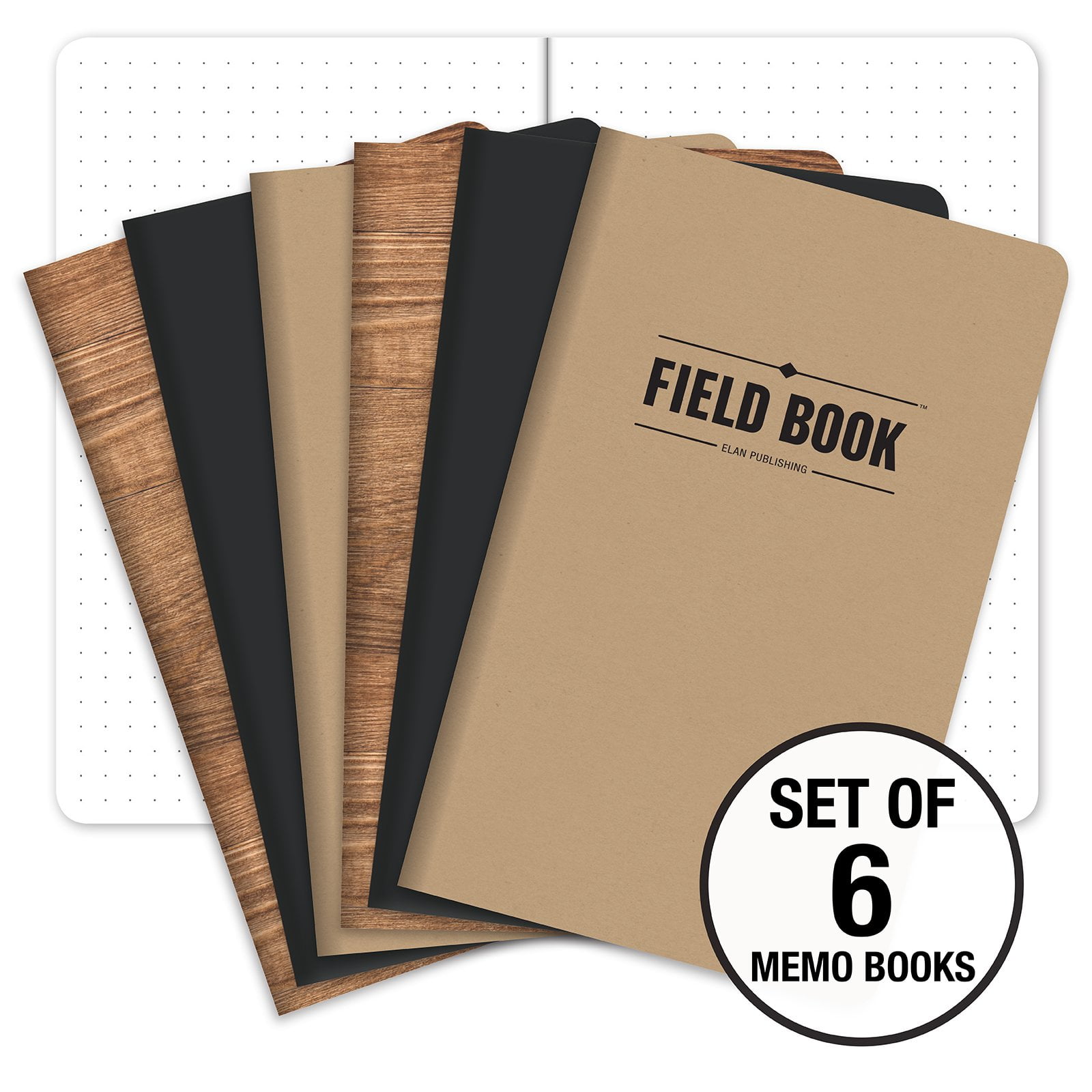 Elan Publishing Company Field Notebook / Journal 5"x8" Combo Colors Dot Graph Memo Book