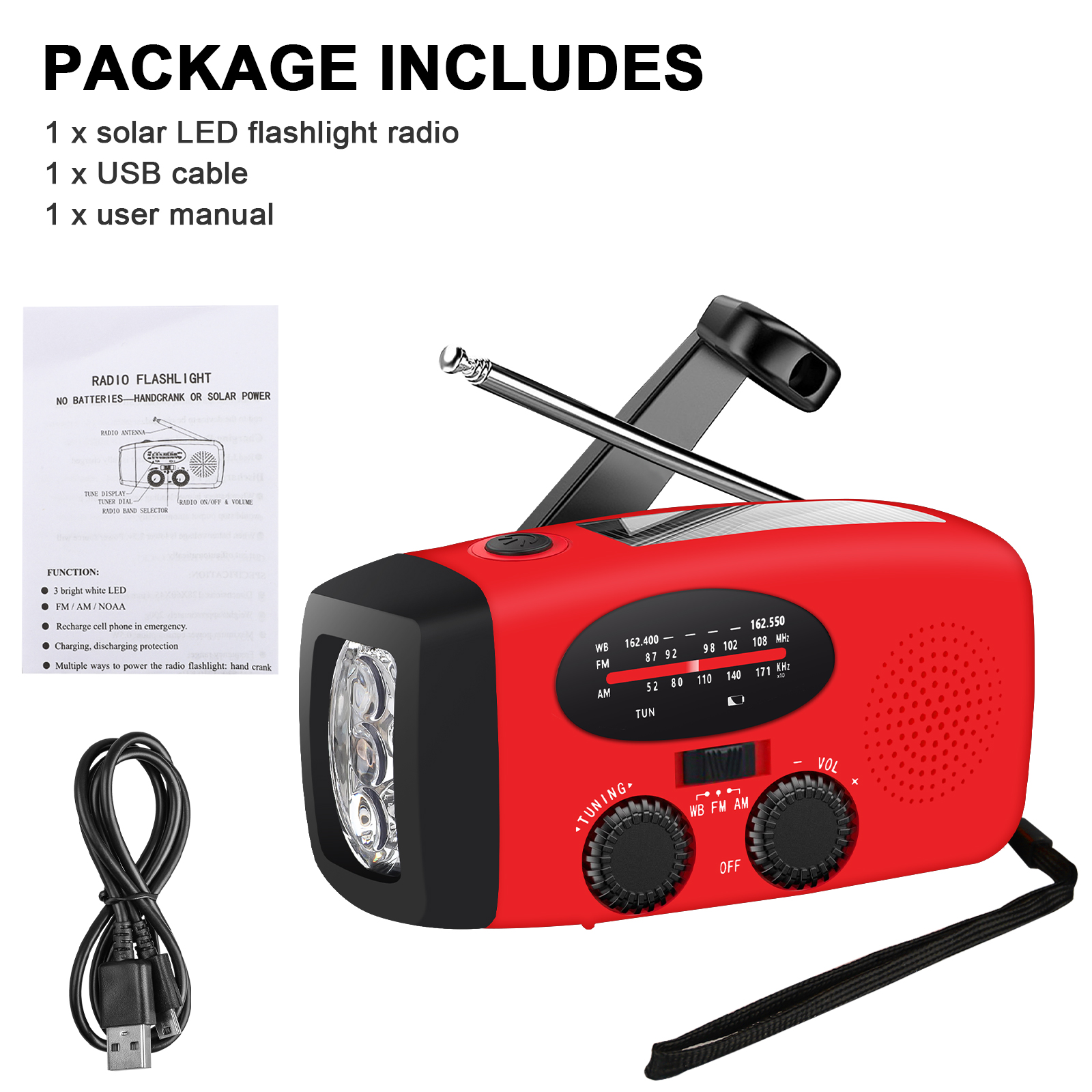 EEEkit Portable NOAA Weather Radio with Solar and Hand Crank photo 6