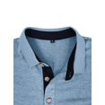thumbnail image 4 of Arvbitana Men's Long Sleeve T-shirt Solid Color Long Sleeve Lightweight Shirts Front Buttons Lapel Neck Tops Casual Slim Fit Pullovers for Office Streetwear, 4 of 5