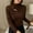 Coffee, variant on BRGZLK Women Tops Fashion Solid Color Long Sleeve Double Sided Modal Half High Collar Comfort Thermal Base Layer Tops Pink XXL