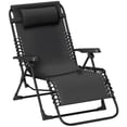 thumbnail image 1 of Outsunny Chaise Zéro Gravité, Chaise Longue Pliante Inclinable, Noir, 1 of 10