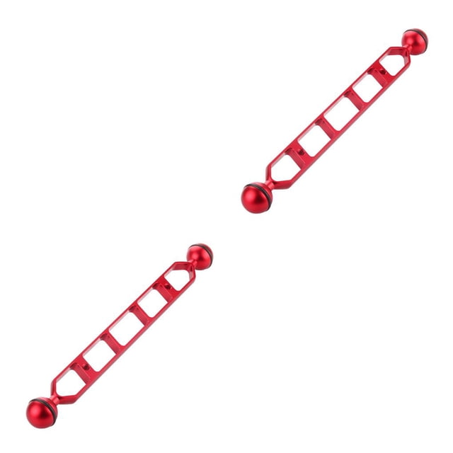 Sidaley 5 7 9 11 pulgadas cabeza de bola doble 1 adaptador de articulación brazo de extensión para abrazadera de mariposa subacuática montaje Rojo 279.4 mm 2piezas