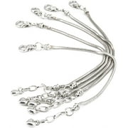 Designice 5 Pcs Snake Chain Charm Bracelet for Bead Charms Adjustble Charm Bracelet Silver Color Snake Chain Bracelet Jewelry Making Supplies Craft
