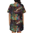 thumbnail image 6 of Fotbe Rainbow Scales Fantasy Dragon Print Pajama Set for Women 2 Piece Loungewear Short Sleeve Tops and Shorts Set Soft Sleepwear-3X-Large, 6 of 7