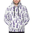 thumbnail image 4 of KLL Lavender Flowers Print Mens Hoodie Long Sleeve Casual Pullover Hooded Sweatshirt Fashion Drawstring Hoodies with Pocket-XX-Large, 4 of 6