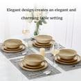 thumbnail image 4 of Onader 12 Piece Dinnerware Sets, Plates and Bowls Dish Set for 4, Irregular Handmade Dinner Ware Dishware for Kitchen Dinning, Microwave & Dishwasher Safe - Cream Khaki, 4 of 7