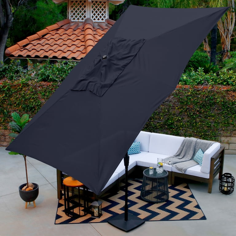 astella 10'x6' rectangle tilting patio umbrella 6.5'x10' Auto Tilt - UM910_RT0 / Black / Charcoal Experience the epitome of convenience and sophistication as you effortlessly transform your patio JEAREY 6.5x10 Ft Rectangular Patio