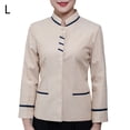 thumbnail image 2 of Uniformes de limpieza Uniformes de manga larga Mangas prácticas enrutamiento limpio Cómodo flexible Supple Camarera Ropa para hoteles Restaurantes Beige l Eigraketly LF000334-01, 2 of 7