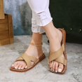 thumbnail image 4 of CHGBMOK Sandals Womens Spring and Summer New Solid Color Strap Flat Slippers Sizes 36-42, 4 of 9