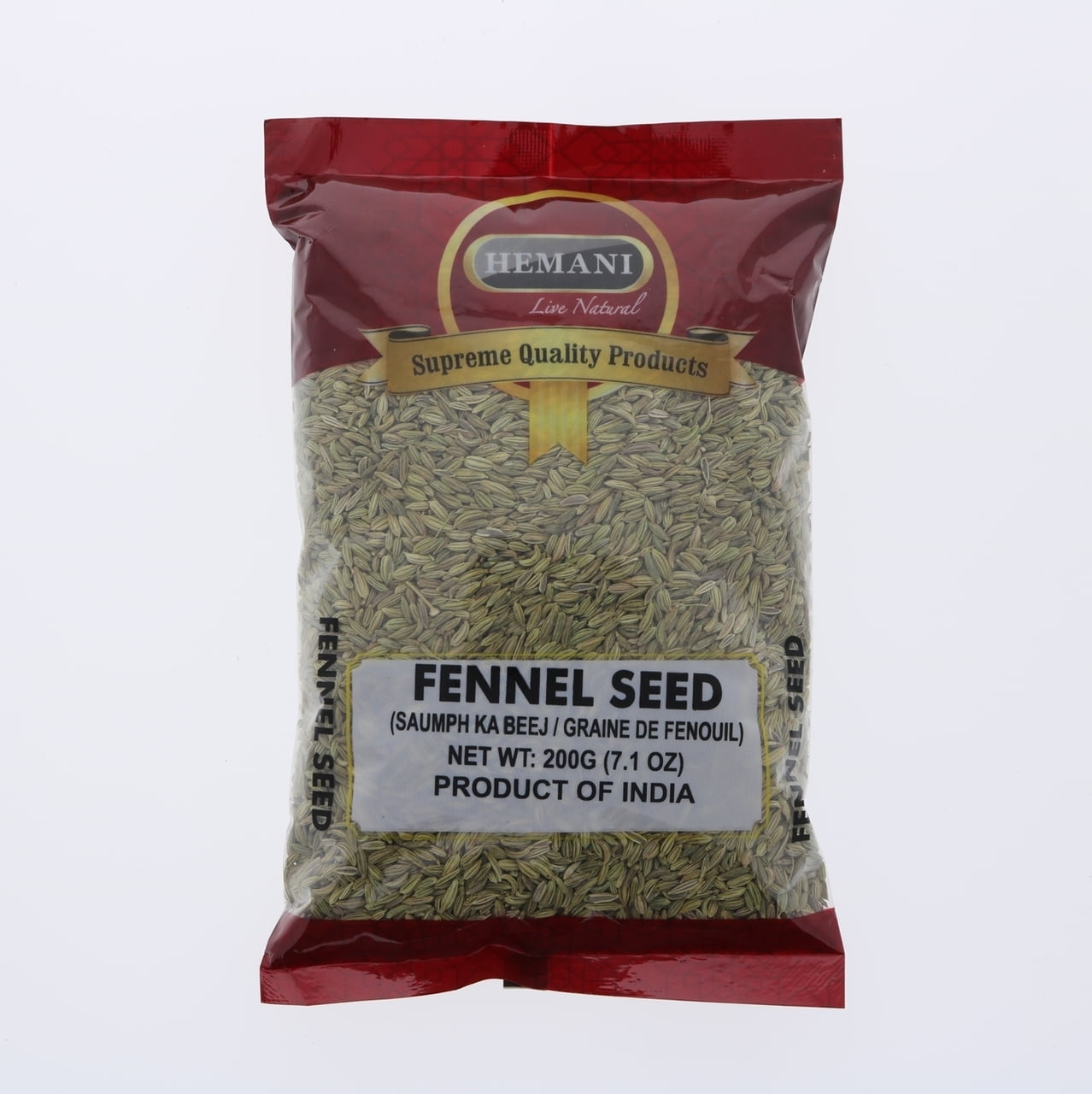 HEMANI Fennel Seed (Saunf Sabut) Indian Spice 200G (7.1 OZ) All Natural - Supreme Quality - Gluten Free Ingredients - NON-GMO - Vegan - India Origin