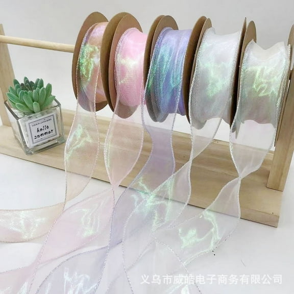 NISHUNA 5 Rolls Gradient Ribbons Delicate Ribbons Decorative Ribbon Headwear Diy Ribbon Packaging Ribbon Decorative Pack Ribbon Holographic Ribbon