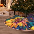 thumbnail image 5 of Balery Psychedelic Sunflowers Printed Christmas Tree Skirt , Merry Christmas Party Christmas Tree Decoration,Adjustable Tree Skirt-36", 5 of 6