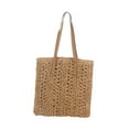 thumbnail image 2 of Bolso de hombro para mujer, bolso de mano tejido a mano a la moda para vacaciones, compras al aire libre y trabajo Marrón, 2 of 8