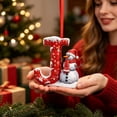 thumbnail image 5 of 26 Initial Letter Christmas Snowman Ornaments, Red Personalized Initial Christmas Ornaments, Letter J, 5 of 5