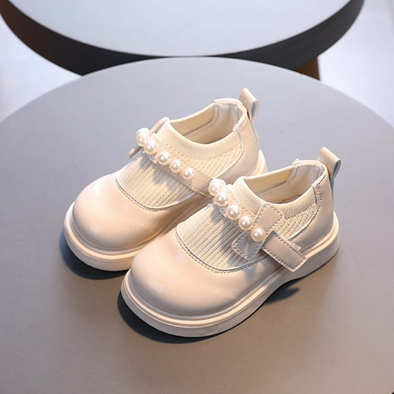 Mgmyaa Girls' Leather Shoes with Soft Soles Princess Shoes British Style Casual Performance Shoes
