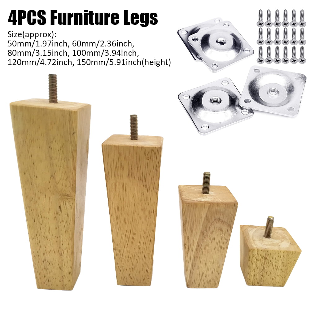 Details about   4pcs Wood Furniture Legs for Sofas Chairs Cabinet Accessories Parts Wood Color 