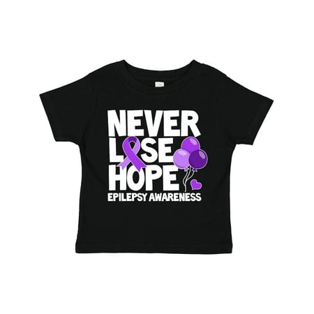 

Inktastic Never Lose Hope Epilepsy Awareness with Balloons and Purple Ribbon Gift Toddler Boy or Toddler Girl T-Shirt