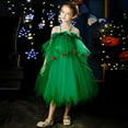 thumbnail image 5 of Odeerbi Christmas Dresses For Girls Toddler Kids Baby Christmas Tree Outfits Dress Tops Party Vest Hat Outfits Green, 5 of 9