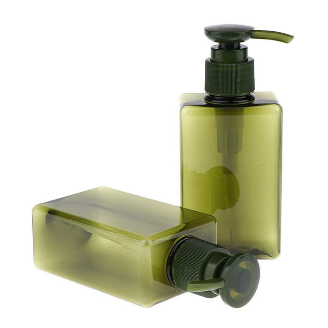 Vacías de Plástico PET Translúcido de 2 Piezas con Bomba para Acondicionador de Champú - Verde Sunnimix Botellas de champú vacías