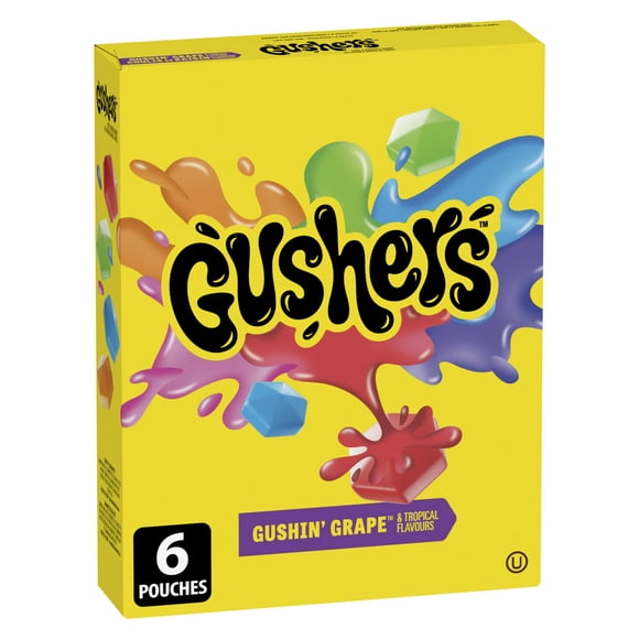 Fruit Gushers by Betty Crocker Gluten Free Gushin' Grape and Tropical Flavours, 6 pouches,138 g