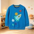 thumbnail image 2 of TOWED22 Toddler Baby Boy Girl Long Sleeve Crewneck Pullover Sweatshirt Sweater Outfits Cartoon Printed Casual Clothes(Blue,1-2 Y), 2 of 6