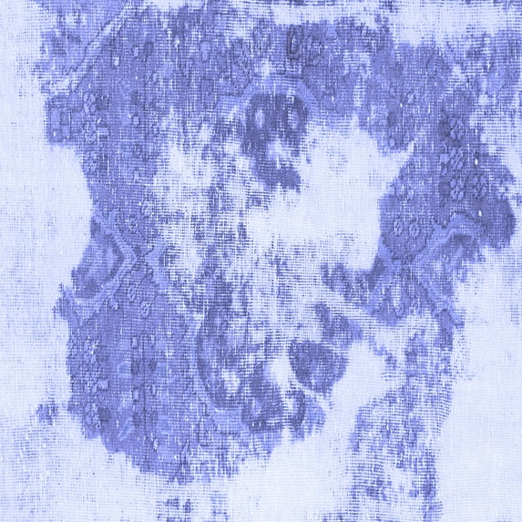 Ahgly Company Machine Washable Indoor Square Abstract Blue Modern Area Rugs, 7' Square