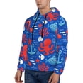 thumbnail image 3 of Lsque Nautical Animals Pattern Casual Men's Hoodie,Hooded Sweatshirt with Kangaroo Pocket,Pullover Hoodie-Small, 3 of 7