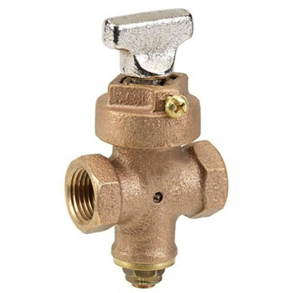 225-2-1-1 1 in. Threaded Ground Key Stop & Drain Valve, Bronze