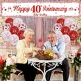 thumbnail image 4 of 40th Wedding Anniversary Decorations Happy 40th Ruby Wedding Anniversary Banner Red Ruby 40th Anniversary Balloons Bunting Triangle Flags Number 40 Foil Balloon, 4 of 7