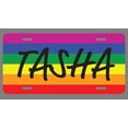thumbnail image 1 of Tasha Name Pride Flag Style License Plate Tag Vanity Novelty Metal | UV Printed Metal | 6-Inches By 12-Inches | Car Truck RV Trailer Wall Shop Man Cave | NP2201, 1 of 1