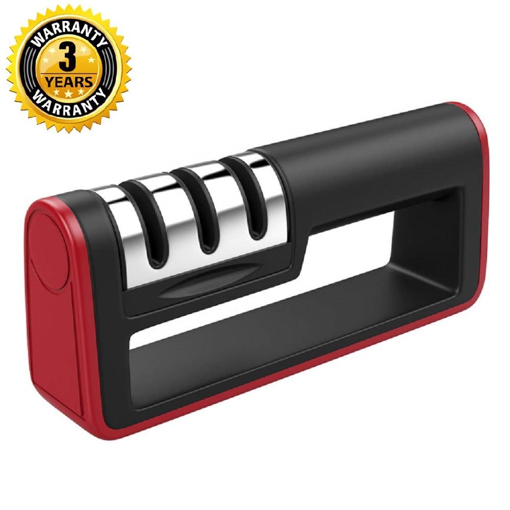 Knife and Scissor Sharpener, 2021 NEW Kitchen Knife Sharpener, 3Stage