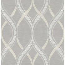 A-Street Prints Frequency Grey Ogee Wallpaper