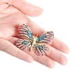thumbnail image 3 of Gyn&Joy Multi-color Crystal Rhinestone Winged Butterfly Pin Brooch BZ030 (pink), 3 of 7