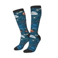 thumbnail image 2 of Fotbe Cartoon Space1 print Women's Men's Novelty Crew Socks Cotton Socks Knee High Socks for Walking,Running,Nurses,Pregnancy, 2 of 8
