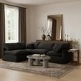 thumbnail image 2 of Meridian Furniture Indulge 129" Velvet L-Shaped Modular Sectional in Black, 2 of 10