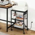 thumbnail image 4 of HOOBRO Industrial Printer Stand , 3-Tier Mobile with Power Outlets and USB Ports, Black BB22UPS01, 4 of 15