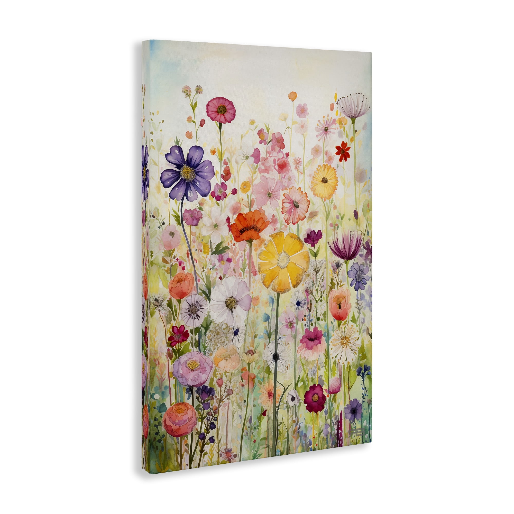 Stupell Industries Bright Flower Garden Botanical & Floral Painting Gallery Wrapped Canvas Art Print Wall Art, 30 x 45