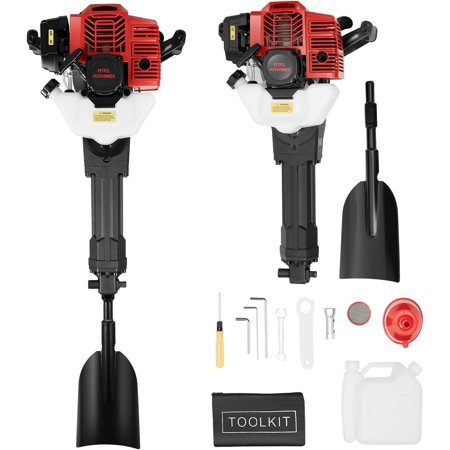 Trench Digger, 52CC 2-Stroke Trencher Portable Tree Digger, Gasoline Trencher Digger Machine Excavator Planting Shovel Drilling Machine Kit Sapling Mobile Shovel Rock Drilling Machine
