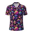 thumbnail image 2 of Daiia Skull rainbow star mushroom Pattern Men’s Polo Shirts,Solid Deck Shirt,Classic Fit, Breathable Cotton Polo for Casual and Sport Wear-4X-Large, 2 of 7